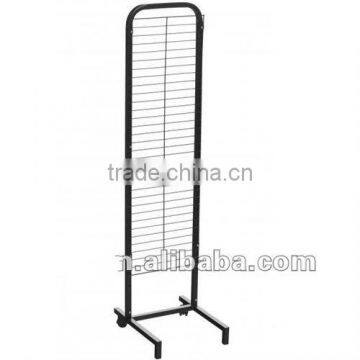 Single Sided Metal hanging Card display stand with Casters or Levelers RMD