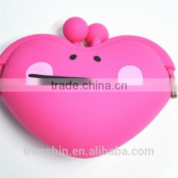 Eco-friendly Soft Silicone Squeeze Coin Purse with Printing LOGO