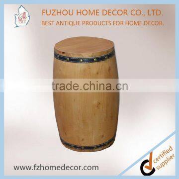 2017 Latest Antique Decorative Wooden Storage Organizer Cask With Barrel Shape