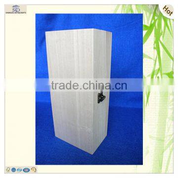 Small Custom Unfinished Rustic Hinged Wooden Box photo-2