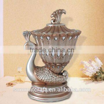 European ancient silver high-grade peacock trinket boxes