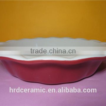 High quality wholesale ceramic plate /big pie plate oven safe