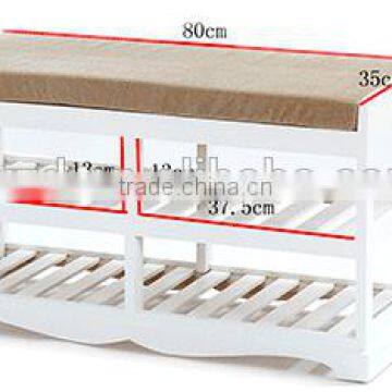 Solid Wood With Pads Two Layers of Stool in Shoes photo-4