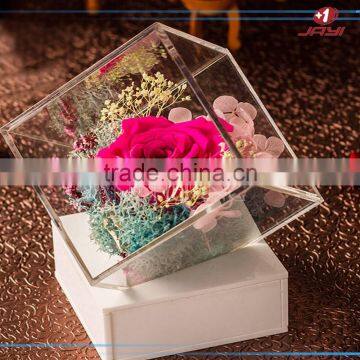 2017 Modern Plexiglass Luxury acrylic rose flower packaging box