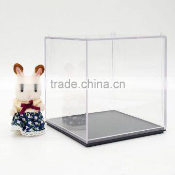 Clear Acrylic/Plastic doll Box for Display Case Dustproof Tray Protection Cube 3.9"H