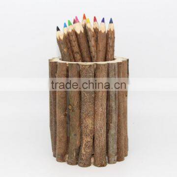 12 Pcs Pine Coloring Pencil, 12 Nature Wooden Coloring Pencil, 12 Pieces Eco-Friendly Color Pencil photo-2