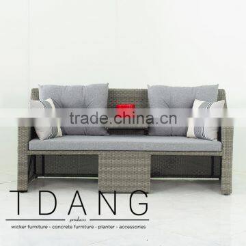 Madison Outdoor Wicker Loveseat With Ottoman photo-6