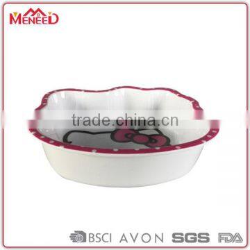 China Cat Shaped Red Pink Classic Design Custom Logo High Quality Diy Cute Plastic Bowl