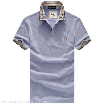 Yixigeluo Middle Aged Men's Thin Short Sleeve T-shirt, Business Straight Cylinder Type Breathable T-shirt photo-2