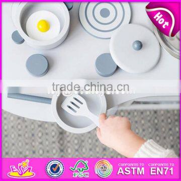 2017 новый дизайн веселая белая деревянная детская кухня для игр W10C253 photo-6