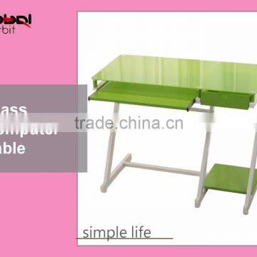 Laptop Table With Keyboard Storage Colorful Tempered Glass Computer Desk Table photo-2