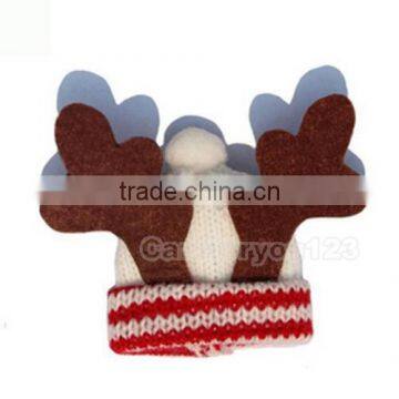 Lovely Wine Bottle Elk Cover Xmas Santa Table Decor Christmas Bottle Cap Party Gift photo-6