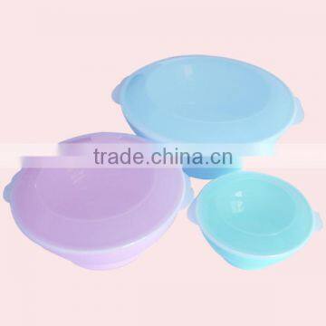 3 Pcs Plastic Salad Bowl With Lid Salad Bowl photo-2