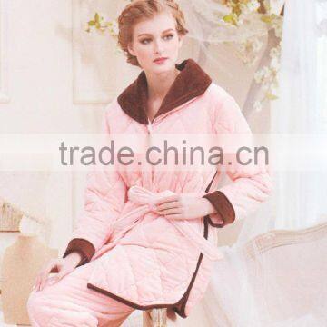 Wholesale 100% Polyester Flannel winter Pajamas for Women thermal underwear