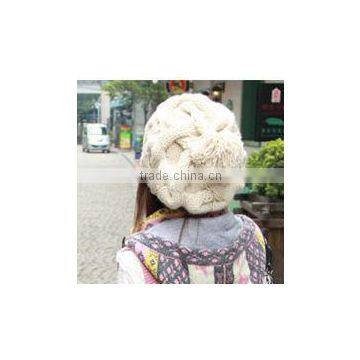 Fashion Computer Knitted Beret Hats in White Majored Producer Factory photo-5