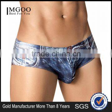 Popular OEM Jeans Sexy Print Male Underwear Boxer Vivid Sublimation Mens Slik Soft Briefs