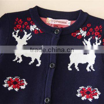 Girls Sika Deer Pattern Cardigans/ New Fashion 2015 Korean Style Children Cardigan Tops Kids Clothes Girls Long Sleeve CS151014 photo-3