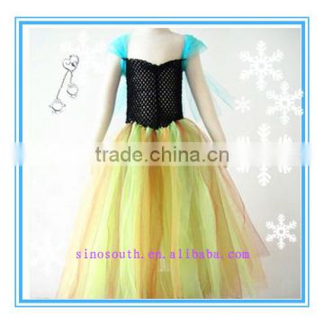 wholesale handmade birthday girls frozen tutu dress fabric fo