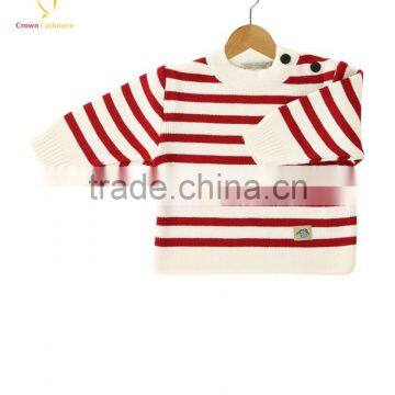 2016 New Fashion Crew Neck Knit Baby Sweater Baby Cashmere Sweater With Striped photo-4