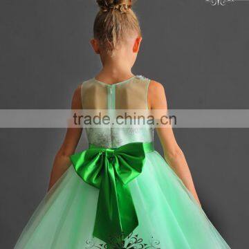 New Arrivals Little Girl Wedding Dress Green Summer Dress For Girl Fancy Kids Wear GD90427-1 photo-2