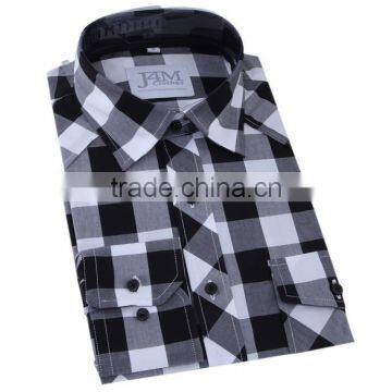 Latest New Fashion Design Big Checked Men Dress Shirt photo-2