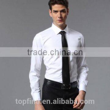 Wholesale,cheap long sleeve white color dress shirts,tie men dress shirts