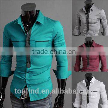 Competitive Price Customise 2016 New Pattern Long Sleeve Slim Fit Shirt for Men photo-2