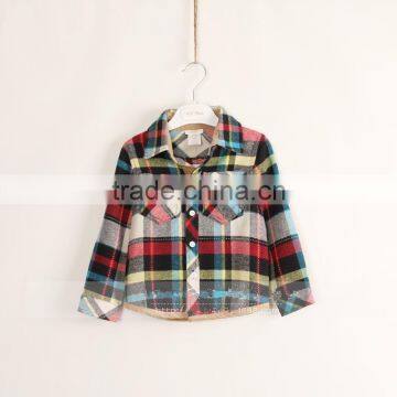 hot sale 2015 new two pocket flannel shirts for boys