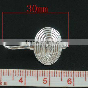 5 Pairs Silver Plated Shell Charm Ear Hooks 30x16mm Nickel FREE photo-2