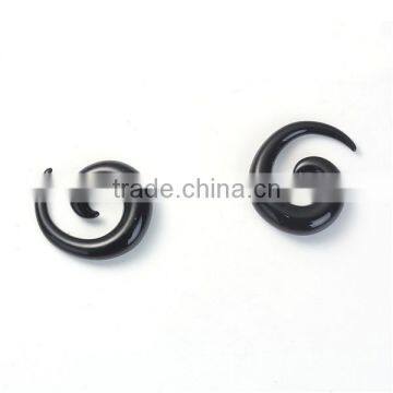 10mm Acrylic Ear Stretcher Expander Spiral Black Ear Plug photo-3