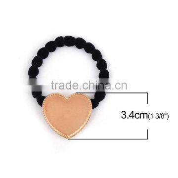 Zinc Based Alloy DIY Resin Mold For Jewelry Making Hair Ties Heart Gold Plated & Black photo-2