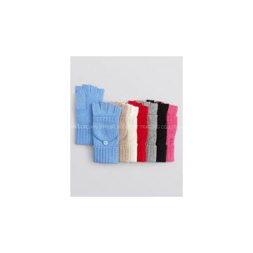 women cashmere gloves knitted fingerless mittens