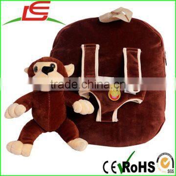 Washable Removable Soft Fabric Plush Hello Toys Monkey Backpack