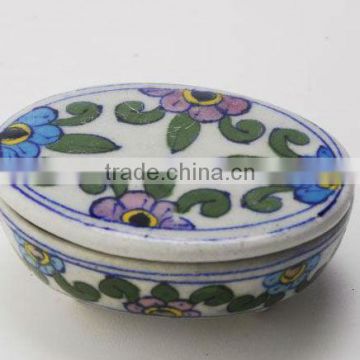 Designer Blue pottery Ceramic Jewelry Boxes