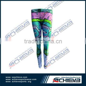 Sublimation strip print leggings tights pants