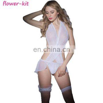 Honeymoon Seduction White Bridal Sexy Teddy Lingerie Set