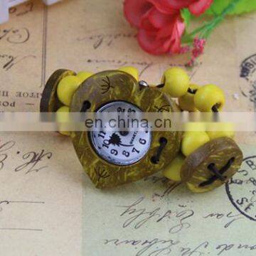 Small Wrist Women Big Dial Fashion Mexican Beach Watch Coconut Shell Printed Flowers Bracelet Ethnic Wristwatch photo-6