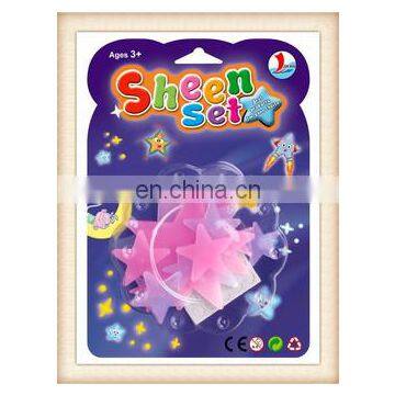 plastic toy pink star fluorescent night glowing sticker