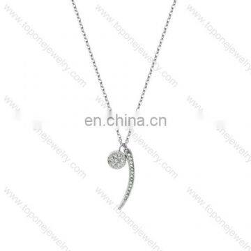 Top selling latest fancy long thin sliver chain necklace with two special pendant