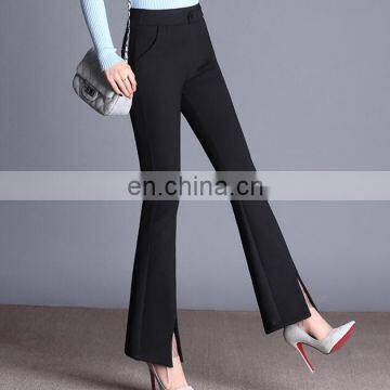 OEM Service Trousers Stretch Leggings Pants Bell-bottoms Lace Hem Formal Pants for Younger Girl photo-3