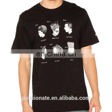 High quality black cartoon t shirt screen graphic print tee