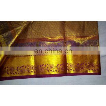 Indian Traditional Art Handmade Heavy Zari Work Pure Kanchipuram Silk Saree photo-4