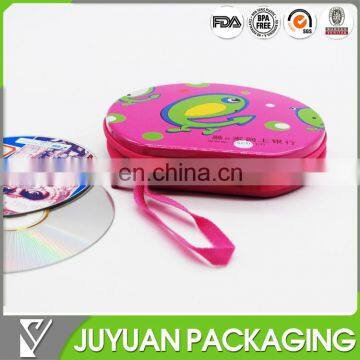 round CD tin metal box with zipper wholeale