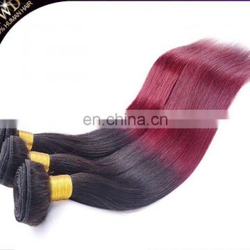 New Arrival Grade 6a brazilian Virgin Hair Straight 3 Bundles Two Tone Burgundy Human Hair Weave Red Straight Bundles