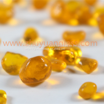 Shandong Zhuyuan Export Recycle Glass Bead Intermix 1-3mm3-6mm6-9mm Orange Yellow Aggregates Glass Bead photo-3