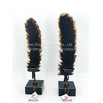 New Design Metal Hollow Leaf Shape Candle Holder for Home Decoration photo-2