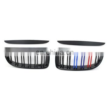 A Pair M Color Gloss Black Double Slat Sport Kidney Grille Grill For BMW E90 E91 323i 325i 328i 330i 335i Facelift 2005-2008