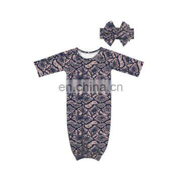 Serpentine pattern sleeping bags sleeping sack kids sleeping gown with headband