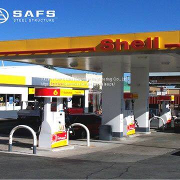 Easy Installation Steel Space Frame Petrol Station Canopy