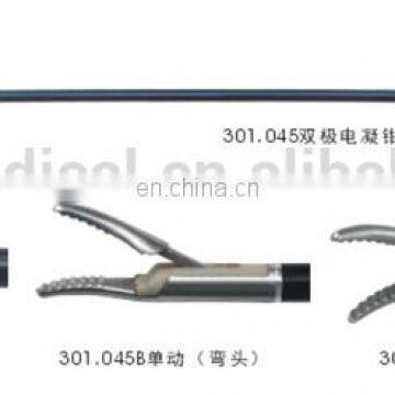 Double Action 5mm Laparoscopic Insulated Curved Bipolar Forceps With Cable photo-4